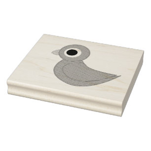 Cute blue bird rubber stamp