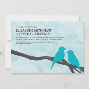Cute Blue Bird Wedding Invitations