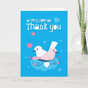 cute blue birds love very special thank you! you card