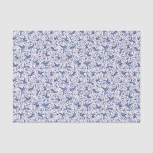 Cute Blue Birds Pattern Tissue Paper