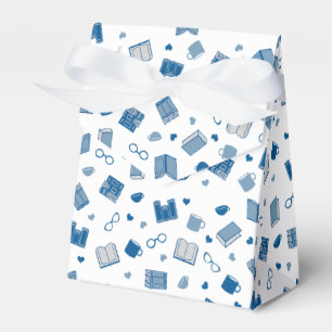 Cute Blue Book and Reading Pattern Favour Box