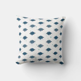 Cute Blue Bow Pattern Throw Pillow