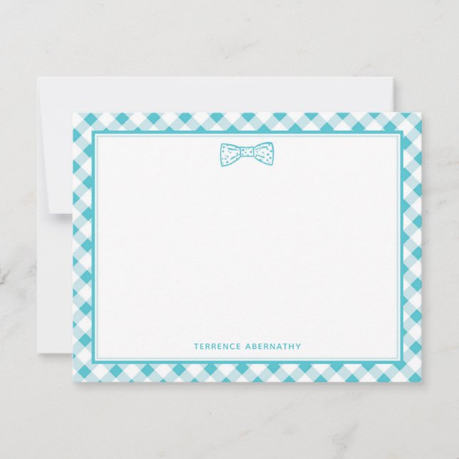 Cute Blue Bow Tie Card (Front)
