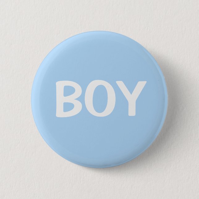 Cute Blue Boy Baby Gender Reveal Button (Front)