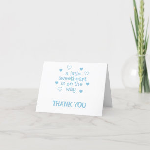 Cute Blue Boy Baby Shower Thank You Card