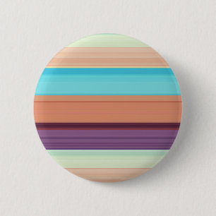 Cute blue brown stripes 6 cm round badge