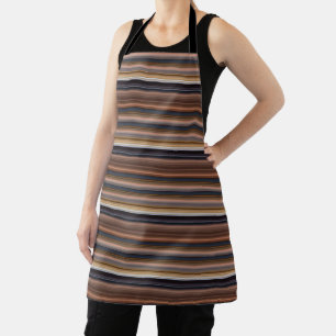 Cute blue brown stripes apron