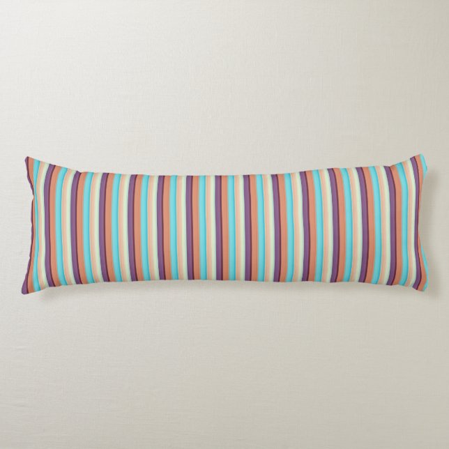 Cute blue brown stripes  body cushion (Front)