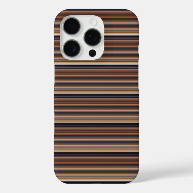 Cute blue brown stripes Case-Mate iPhone case (Back)