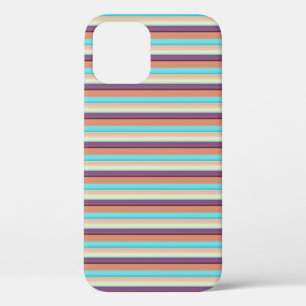 Cute blue brown stripes  iPhone 12 pro case