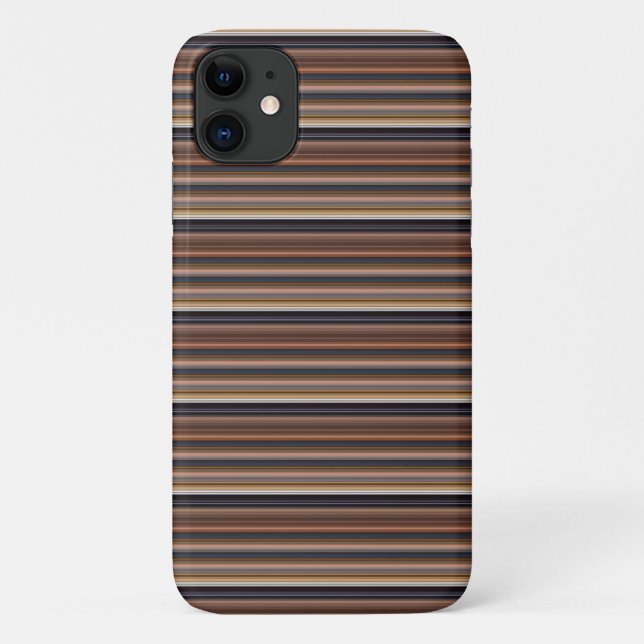 Cute blue brown stripes Case-Mate iPhone case (Back)