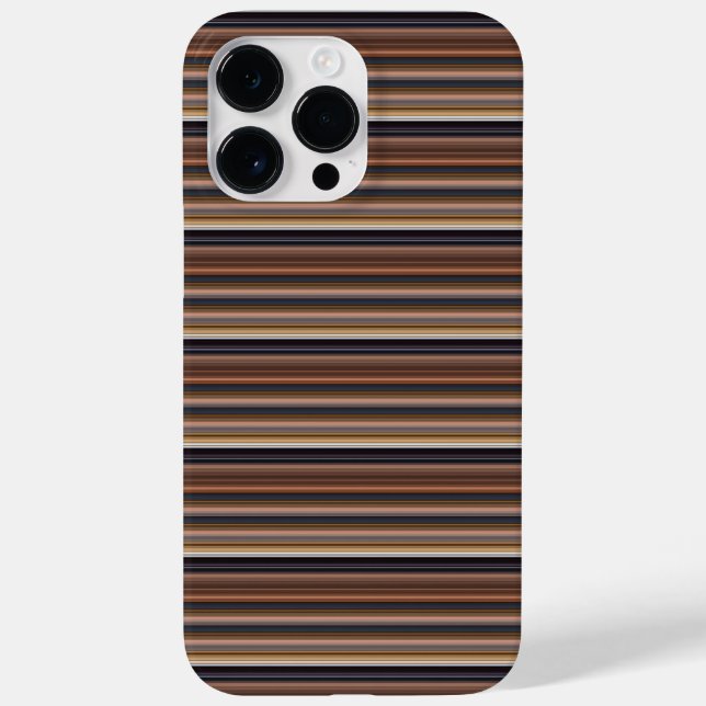 Cute blue brown stripes Case-Mate iPhone case (Back)