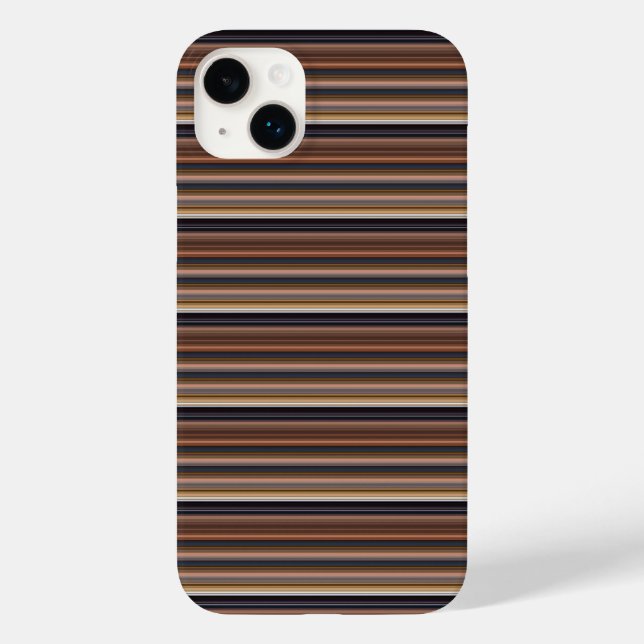 Cute blue brown stripes Case-Mate iPhone case (Back)