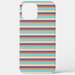 Cute blue brown stripes iPhone 12 pro max case
