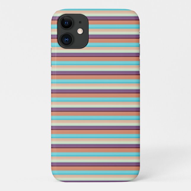 Cute blue brown stripes  Case-Mate iPhone case (Back)