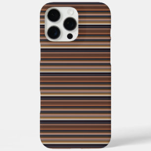Cute blue brown stripes iPhone 16 pro max case