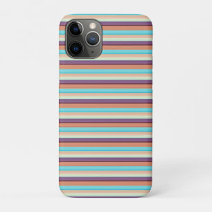Cute blue brown stripes iPhone 11 pro case