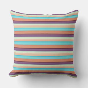 Cute blue brown stripes cushion