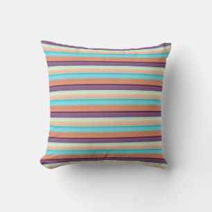 Cute blue brown stripes cushion