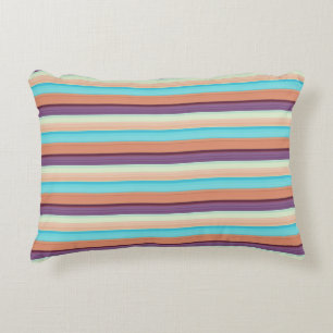 Cute blue brown stripes decorative cushion