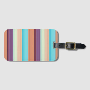 Cute blue brown stripes luggage tag