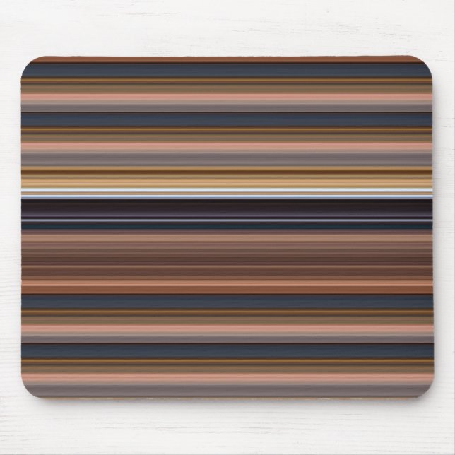 Cute blue brown stripes mouse mat (Front)