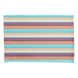 Cute blue brown stripes pillowcase