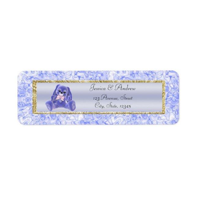 Cute Blue Bunny Baby Shower (Front)