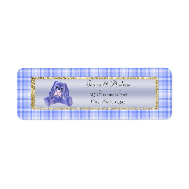 Cute Blue Bunny Baby Shower (Front)