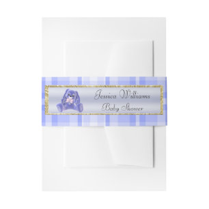 Cute Blue Bunny Invitation Belly Band