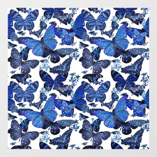 cute blue butterflies with glitter window cling