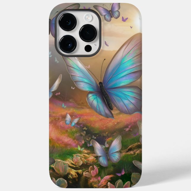 Cute Blue Butterfly Case-Mate iPhone Case (Back)