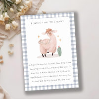 Cute Blue Cactus Boho Llama Books For Baby Shower