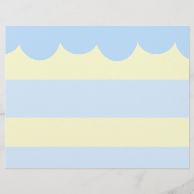 Cute blue cake scrapbook paper (Front)