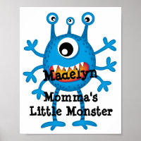 Cute Blue Cartoon Monster Funny Fun for Kids