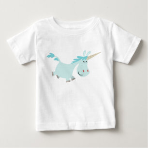 Cute Blue Cartoon Unicorn Baby T-Shirt
