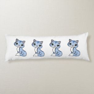 Cute blue cat cartoon body cushion