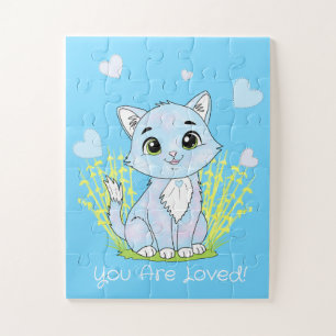 Cute blue cat jigsaw puzzle