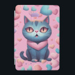 Cute Blue Cat With Hearts Hoodie | Kawaii Valentin iPad Mini Cover<br><div class="desc">💙 This adorable blue cat hoodie is pure magic for cat lovers! Surrounded by floating pastel hearts, the kawaii-style cat illustration brings a dreamy, romantic touch to your wardrobe. 🐾 Whether you're snuggling up for Valentine’s Day or looking for a cute everyday outfit, this hoodie makes a purr-fect gift for...</div>
