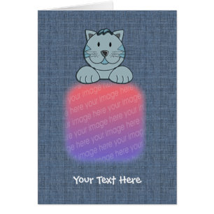 Cute Blue Cat Your Photo Card