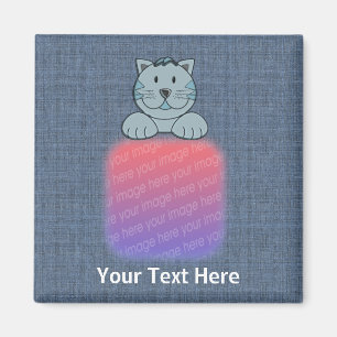 Cute Blue Cat Your Photo Magnet