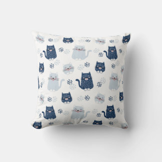 Cute Blue Cats  Cushion