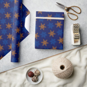 Cute Blue Christmas Snowflake wrapping paper