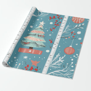 Cute Blue Christmas winter gift Wrapping Paper