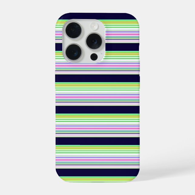 Cute blue colourful stripes iPhone case (Back)