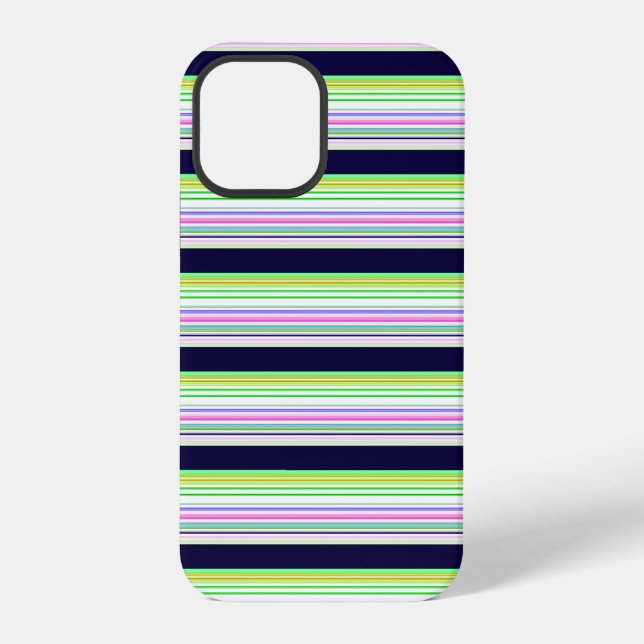 Cute blue colourful stripes iPhone case (Back)