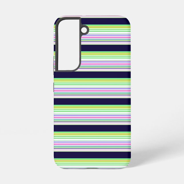 Cute blue colourful stripes samsung galaxy s22 case (Back)