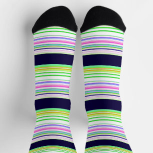 Cute blue colourful stripes socks