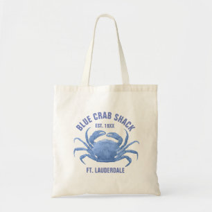 Cute Blue Crab Illustration Template Tote Bag