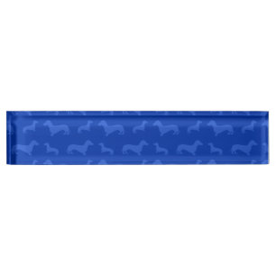Cute blue dachshund pattern nameplate